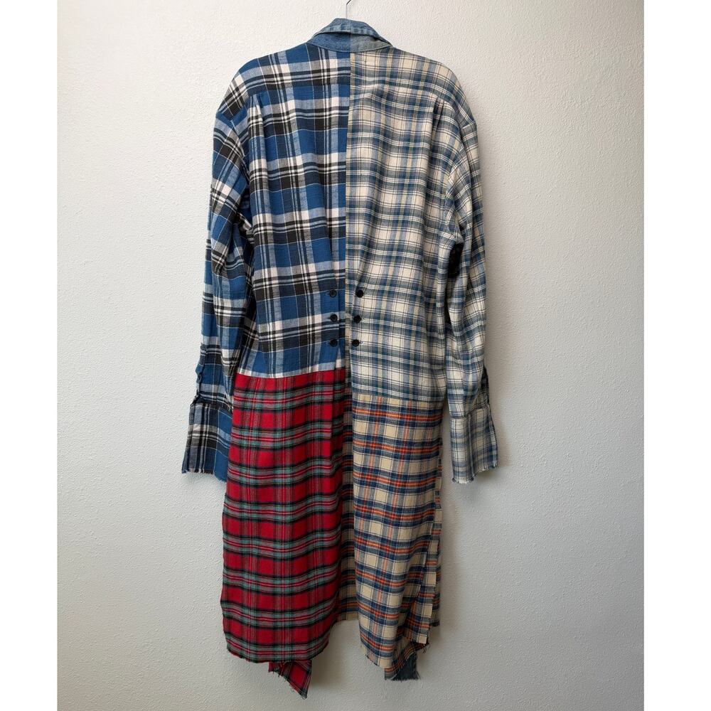 NWOT Greg Lauren Denim Studio Patchwork Plaid Kimono Coat Size S - Picture 5 of 15